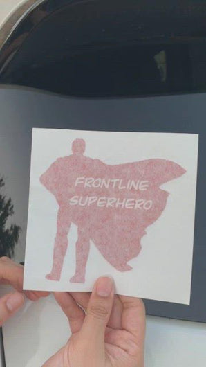 Frontline worker superhero sticker vinyl decal