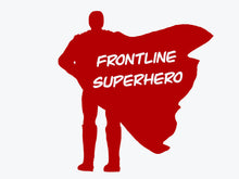 Load image into Gallery viewer, Frontline worker superhero sticker vinyl decal
