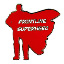 Load image into Gallery viewer, Frontline worker superhero hard enamel pin
