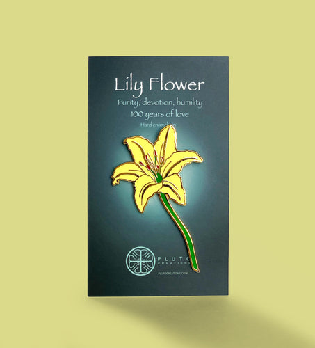 Romantic Yellow lily flower high quality hard enamel pin final fantasy VII aerith