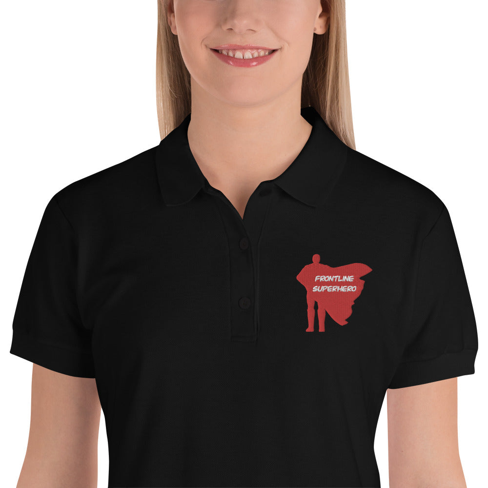 Frontline Superhero Premium Embroidered Women's Polo Shirt