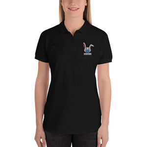 Pandemic Bunny Premium Embroidered Women's Polo Shirt