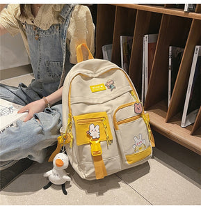 Harajuku Cute Backpack with Color Block