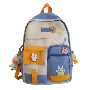 Harajuku Cute Backpack with Color Block