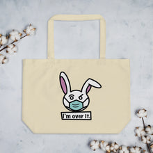 Load image into Gallery viewer, Pandemic Bunny Frontline Superhero Large Organic Tote Bag
