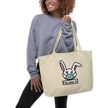 Load image into Gallery viewer, Pandemic Bunny Frontline Superhero Large Organic Tote Bag
