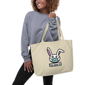 Pandemic Bunny Frontline Superhero Large Organic Tote Bag